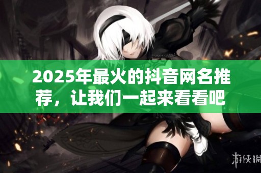 2025年最火的抖音网名推荐，让我们一起来看看吧