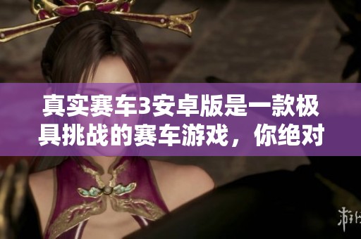 真实赛车3安卓版是一款极具挑战的赛车游戏，你绝对不容错过这款游戏