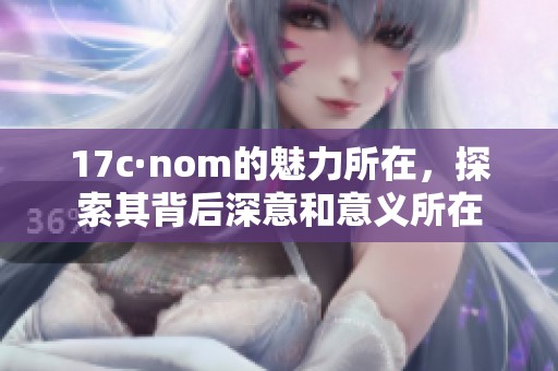 17c·nom的魅力所在，探索其背后深意和意义所在
