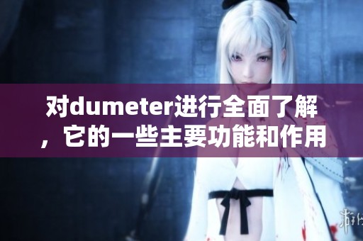 对dumeter进行全面了解，它的一些主要功能和作用你是否清楚呢