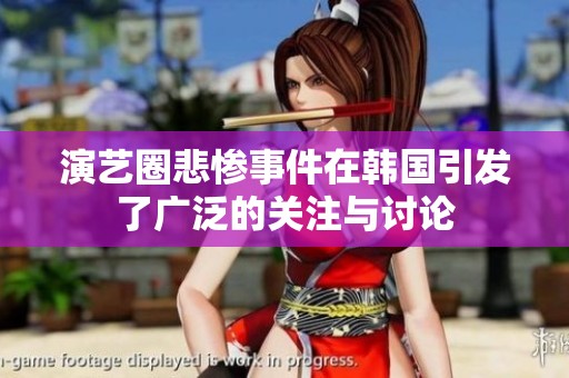 演艺圈悲惨事件在韩国引发了广泛的关注与讨论
