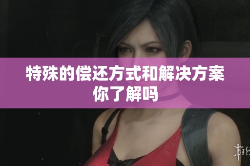 特殊的偿还方式和解决方案你了解吗