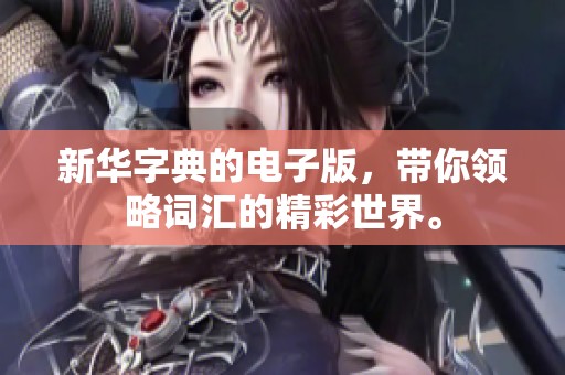 新华字典的电子版，带你领略词汇的精彩世界。
