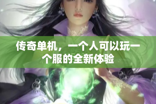 传奇单机，一个人可以玩一个服的全新体验