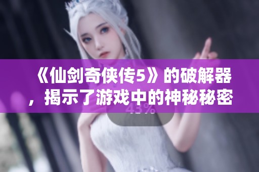 《仙剑奇侠传5》的破解器，揭示了游戏中的神秘秘密与技巧