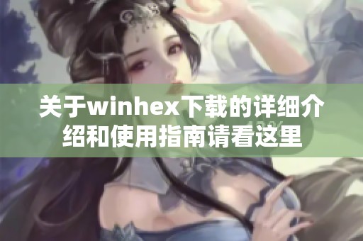 关于winhex下载的详细介绍和使用指南请看这里