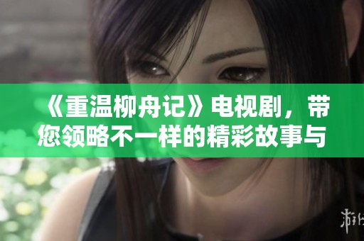 《重温柳舟记》电视剧，带您领略不一样的精彩故事与人物情感