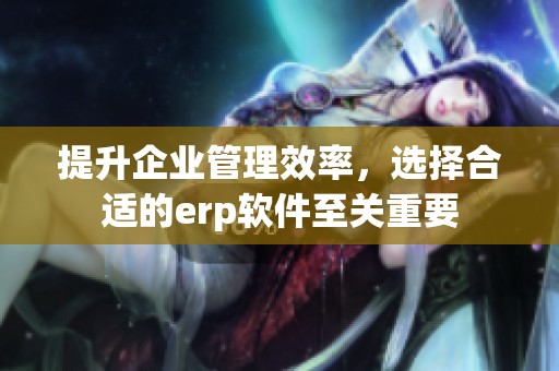 提升企业管理效率，选择合适的erp软件至关重要