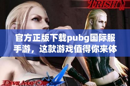 官方正版下载pubg国际服手游，这款游戏值得你来体验！