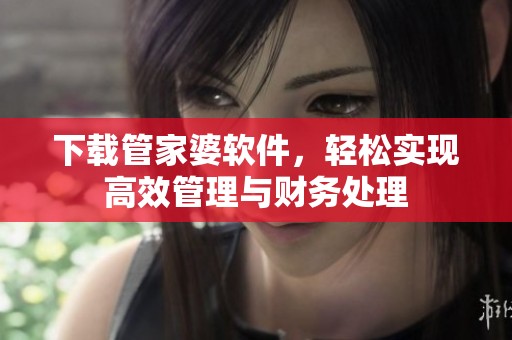 下载管家婆软件，轻松实现高效管理与财务处理