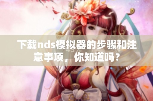 下载nds模拟器的步骤和注意事项，你知道吗？