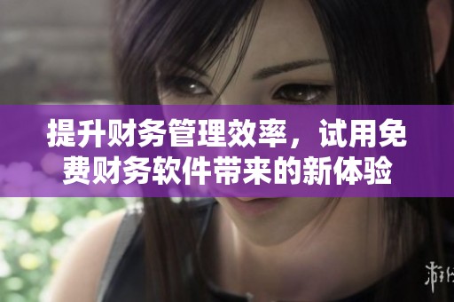 提升财务管理效率，试用免费财务软件带来的新体验