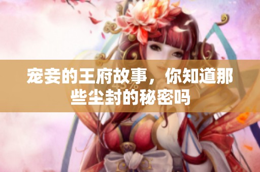 宠妾的王府故事，你知道那些尘封的秘密吗