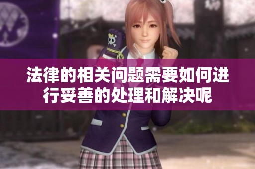 法律的相关问题需要如何进行妥善的处理和解决呢