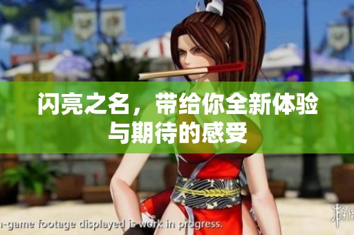 闪亮之名，带给你全新体验与期待的感受