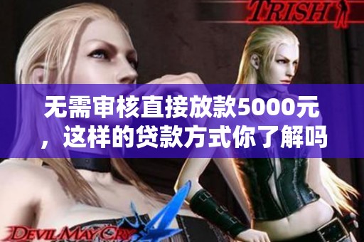 无需审核直接放款5000元，这样的贷款方式你了解吗