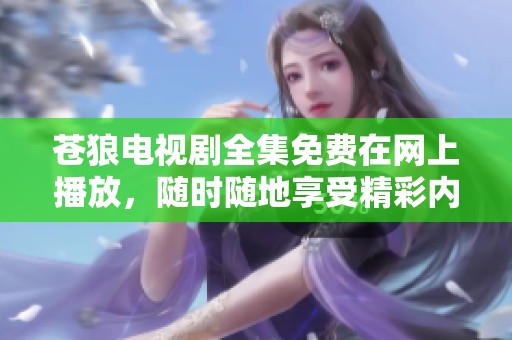苍狼电视剧全集免费在网上播放，随时随地享受精彩内容的畅快感受