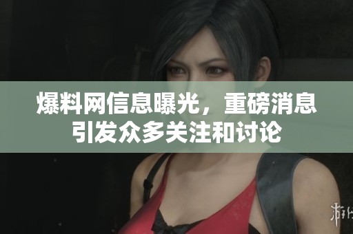 爆料网信息曝光，重磅消息引发众多关注和讨论