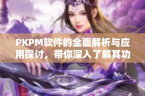 PKPM软件的全面解析与应用探讨，带你深入了解其功能与使用技巧