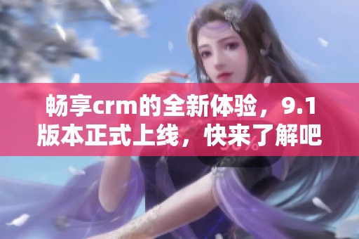 畅享crm的全新体验，9.1版本正式上线，快来了解吧