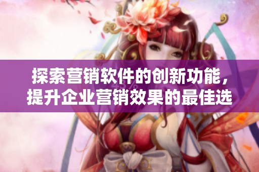 探索营销软件的创新功能，提升企业营销效果的最佳选择