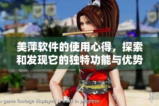 美萍软件的使用心得，探索和发现它的独特功能与优势