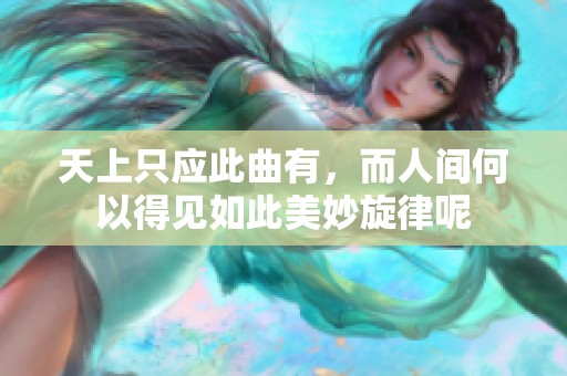 天上只应此曲有，而人间何以得见如此美妙旋律呢