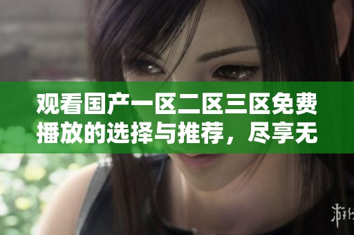 观看国产一区二区三区免费播放的选择与推荐，尽享无限精彩的精彩内容体验