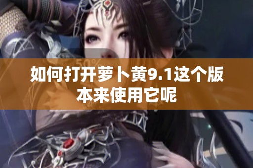 如何打开萝卜黄9.1这个版本来使用它呢