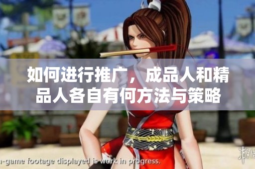 如何进行推广，成品人和精品人各自有何方法与策略