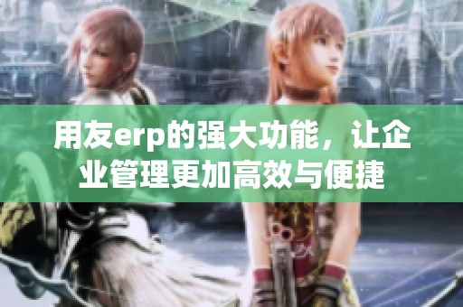 用友erp的强大功能，让企业管理更加高效与便捷