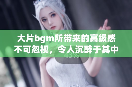 大片bgm所带来的高级感不可忽视，令人沉醉于其中的魅力之中