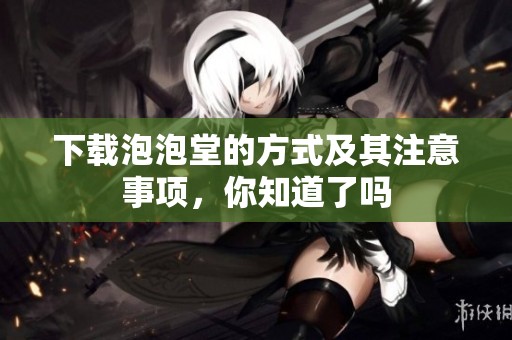 下载泡泡堂的方式及其注意事项，你知道了吗