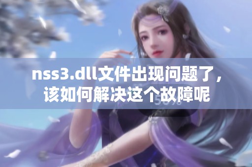 nss3.dll文件出现问题了，该如何解决这个故障呢