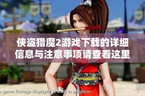 侠盗猎魔2游戏下载的详细信息与注意事项请查看这里