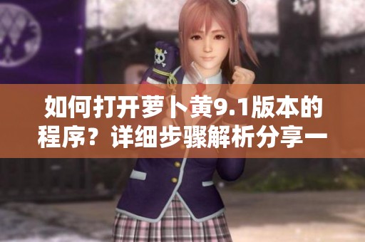 如何打开萝卜黄9.1版本的程序？详细步骤解析分享一下。