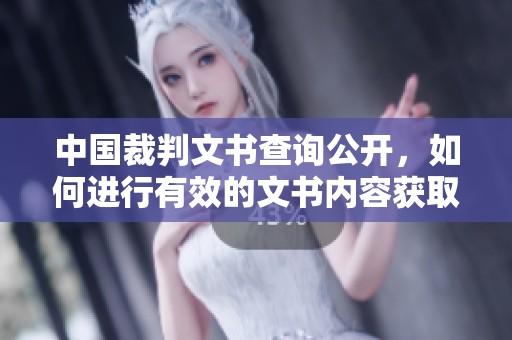 中国裁判文书查询公开，如何进行有效的文书内容获取与检索