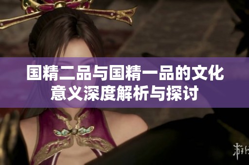 国精二品与国精一品的文化意义深度解析与探讨