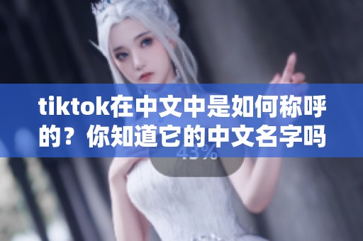 tiktok在中文中是如何称呼的？你知道它的中文名字吗？
