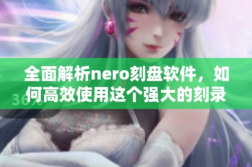 全面解析nero刻盘软件，如何高效使用这个强大的刻录工具
