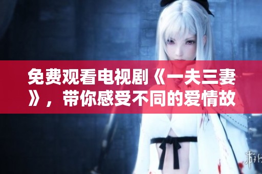 免费观看电视剧《一夫三妻》，带你感受不同的爱情故事与婚姻观念。