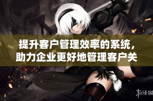 提升客户管理效率的系统，助力企业更好地管理客户关系
