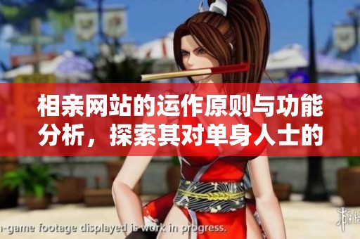 相亲网站的运作原则与功能分析，探索其对单身人士的影响与作用