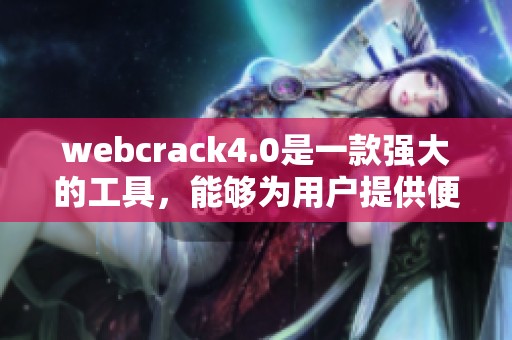 webcrack4.0是一款强大的工具，能够为用户提供便捷的破解服务