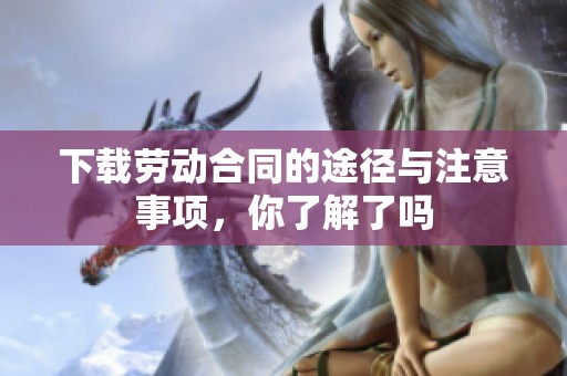 下载劳动合同的途径与注意事项，你了解了吗