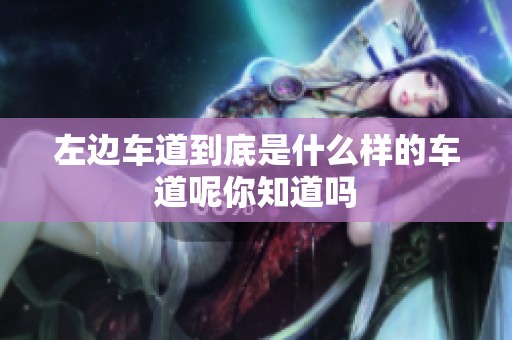 左边车道到底是什么样的车道呢你知道吗