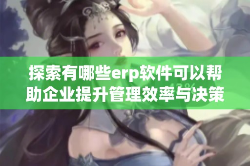 探索有哪些erp软件可以帮助企业提升管理效率与决策支持