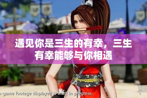 遇见你是三生的有幸，三生有幸能够与你相遇