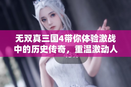 无双真三国4带你体验激战中的历史传奇，重温激动人心的战斗时刻