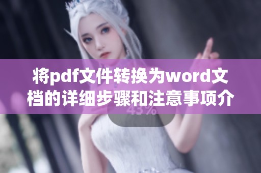 将pdf文件转换为word文档的详细步骤和注意事项介绍